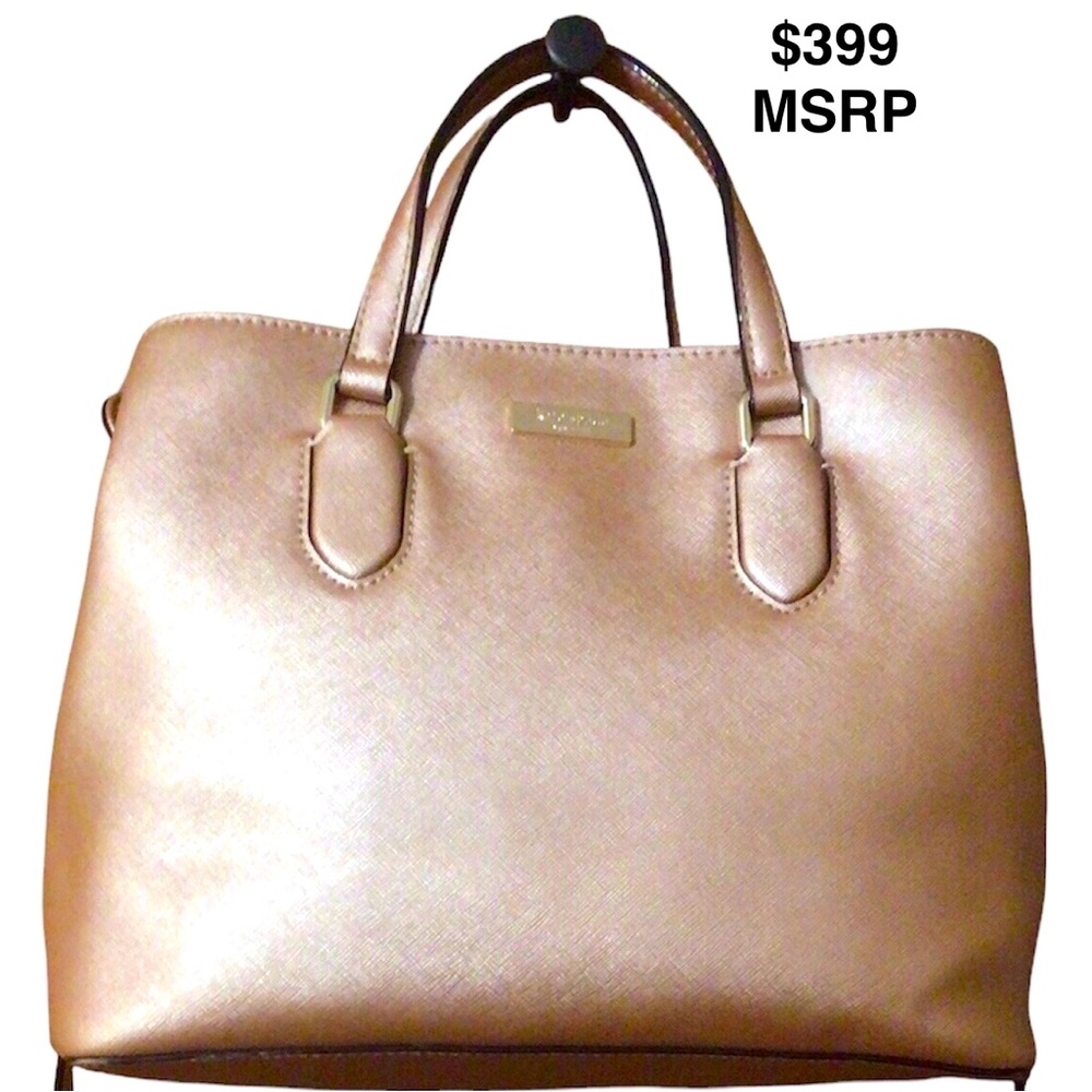 EUC Kate Spade Evangelie Laurel Way Rose Gold Handbag/Crossbody Satchel